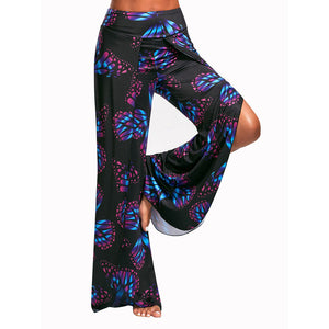 Loose, Butterfly-printed Yoga Pants