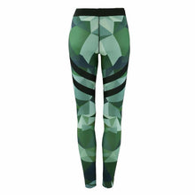 Green-patterned Yoga Pants