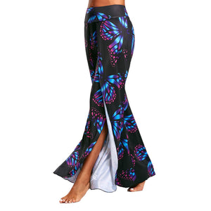 Loose, Butterfly-printed Yoga Pants