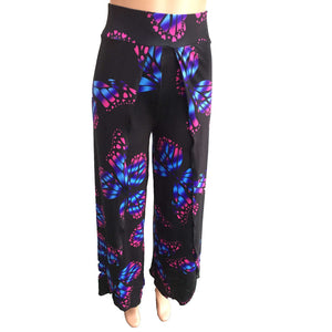 Loose, Butterfly-printed Yoga Pants